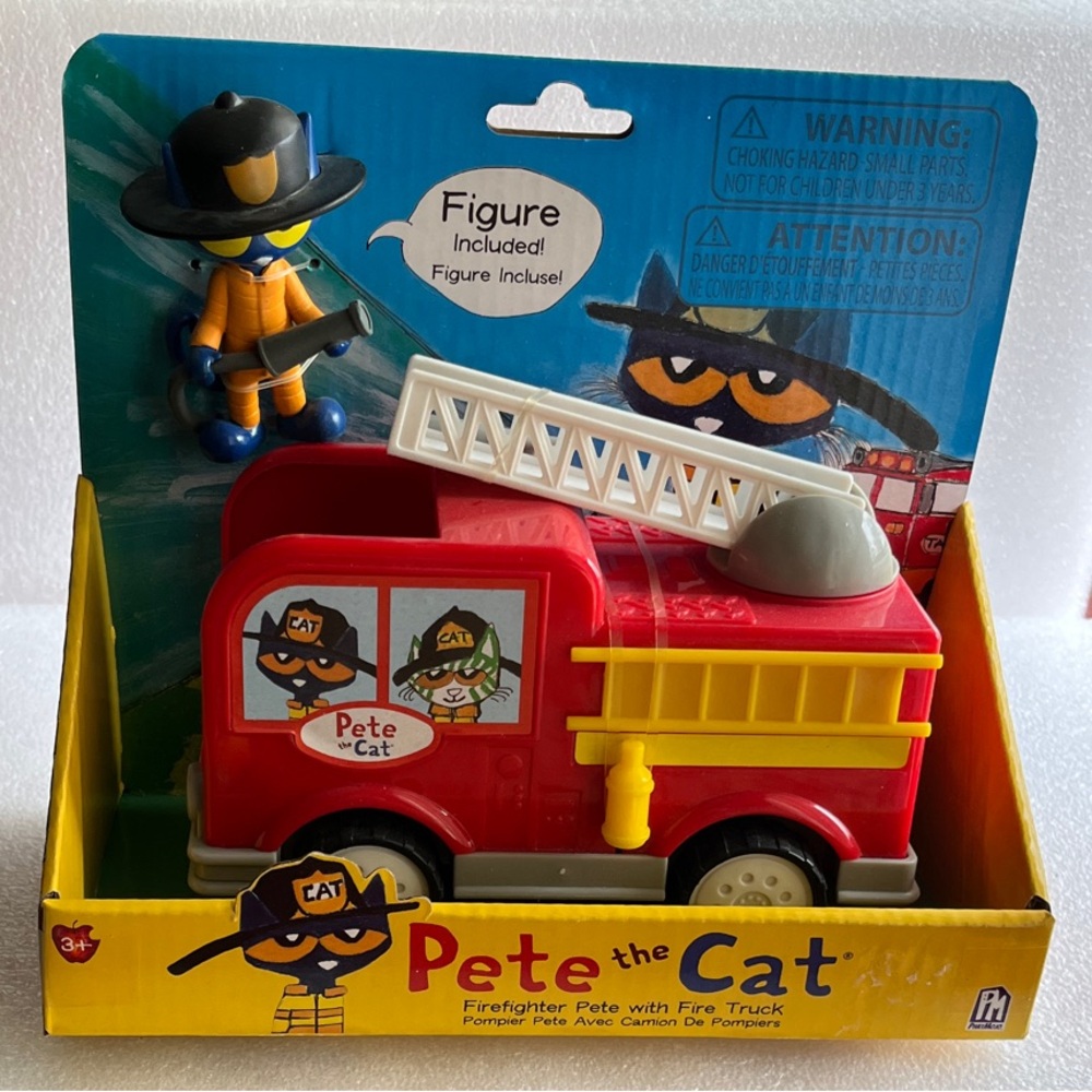 Pete the Cat Fireman Pete with Fire Truck Playset Action Figure Firefighter NEW